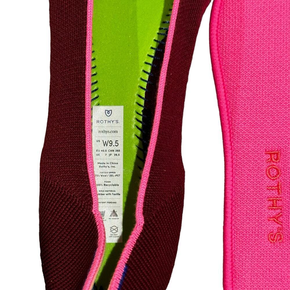Rothy's The Point Ballet Flat Slip-On Merino Wool Currant Pink Size W9.5 NWOB - Picture 10 of 12